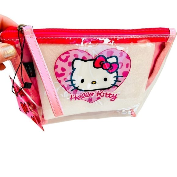 Hello Kitty Pink Clear Zip Cosmetic Storage Bag - Picture 3 of 8